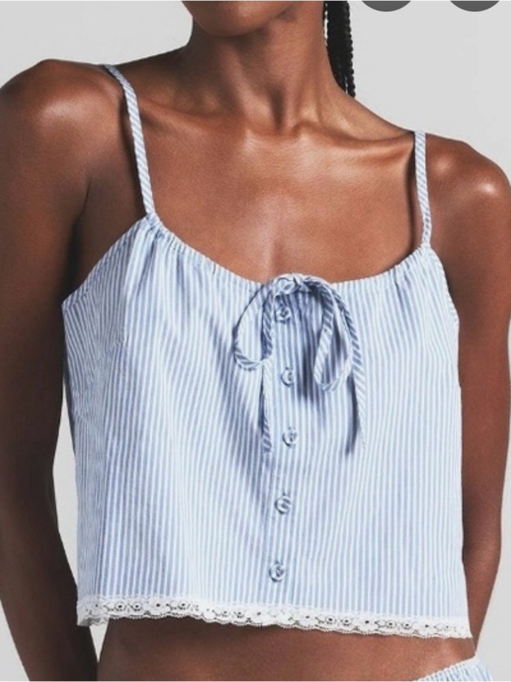 SKIMS Cotton Poplin Lace Trim  Tank